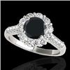 2.75 CTW Certified VS Black Diamond Solitaire Halo Ring 10K White Gold - REF-119X6T - 33430