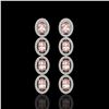 Image 1 : 6.09 CTW Morganite & Diamond Halo Earrings 10K White Gold - REF-130W8F - 40514