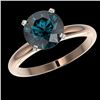 Image 2 : 2.50 CTW Certified Intense Blue SI Diamond Solitaire Engagement Ring 10K Rose Gold - REF-608F5N - 32