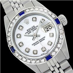 Rolex Ladies Stainless Steel, Diam Dial & Diam/Sapphire Bezel, Sapphire Crystal - REF-426W5H