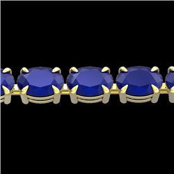 29 CTW Sapphire Eternity Designer Inspired Tennis Bracelet 14K Yellow Gold - REF-137K5W - 23390