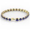 Image 4 : 29 CTW Sapphire Eternity Designer Inspired Tennis Bracelet 14K Yellow Gold - REF-137K5W - 23390