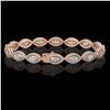 Image 2 : 10.61 CTW Marquise Diamond Designer Bracelet 18K Rose Gold - REF-1946W2F - 42654