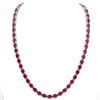 Image 4 : 68 CTW Ruby Eternity Designer Inspired Tennis Necklace 14K White Gold - REF-234X9T - 23407