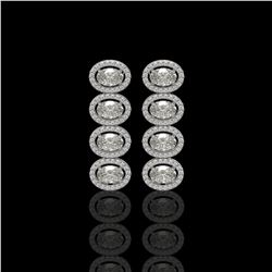 5.33 CTW Oval Diamond Designer Earrings 18K White Gold - REF-982H4A - 42764