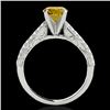 Image 2 : 1.91 CTW Certified Si Intense Yellow Diamond Solitaire Antique Ring 10K White Gold - REF-301W8F - 34