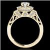 Image 2 : 1.5 CTW H-SI/I Certified Diamond Solitaire Halo Ring 10K Yellow Gold - REF-180M2H - 34569