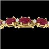Image 1 : 23.5 CTW Ruby & VS/SI Certified Diamond Eternity Bracelet 10K Yellow Gold - REF-143M6H - 29376