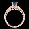 Image 2 : 1.25 CTW Si Certified Blue Diamond Solitaire Antique Ring 10K Rose Gold - REF-163N6Y - 34744