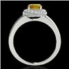 Image 2 : 1.43 CTW Certified Si/I Fancy Intense Yellow Diamond Solitaire Halo Ring 10K White Gold - REF-169W3F