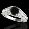 1.5 CTW Certified VS Black Diamond Solitaire Antique Ring 10K White Gold - REF-77W6F - 34777