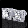 1.63 CTW VS/SI Diamond Solitaire Art Deco Stud Earrings 18K White Gold - REF-254K5W - 37268