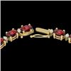 61.85 CTW Garnet & VS/SI Certified Diamond Eternity Necklace 10K Yellow Gold - REF-275T8M - 29510
