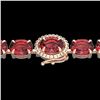 Image 1 : 17.25 CTW Pink Tourmaline & VS/SI Diamond Micro Halo Bracelet 14K Rose Gold - REF-218W2F - 40242
