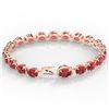 Image 4 : 17.25 CTW Pink Tourmaline & VS/SI Diamond Micro Halo Bracelet 14K Rose Gold - REF-218W2F - 40242