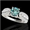 Image 1 : 1.7 CTW Si Certified Fancy Blue Diamond Solitaire Ring 10K White Gold - REF-180K2W - 35264
