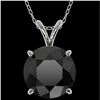 2.58 CTW Fancy Black VS Diamond Solitaire Necklace 10K White Gold - REF-55F5N - 36821