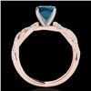 Image 2 : 1.25 CTW Si Certified Fancy Blue Diamond Solitaire Ring 10K Rose Gold - REF-152K5W - 35238