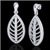 Image 2 : 2 CTW Micro Pave VS/SI Diamond Designer Earrings 18K White Gold - REF-170T2M - 21474