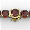 Image 1 : 35 CTW Garnet & Micro VS/SI Diamond Halo Designer Bracelet 14K Yellow Gold - REF-134K2W - 23311