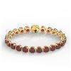 Image 2 : 35 CTW Garnet & Micro VS/SI Diamond Halo Designer Bracelet 14K Yellow Gold - REF-134K2W - 23311