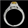 Image 2 : 1.36 CTW Certified Si/I Fancy Intense Yellow Diamond Solitaire Halo Ring 10K White Gold - REF-218T2M