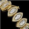 Image 4 : 17.55 CTW Marquise Diamond Designer Bracelet 18K Yellow Gold - REF-3196H4A - 42781