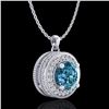 Image 4 : 1.25 CTW Fancy Intense Blue Diamond Solitaire Art Deco Necklace 18K White Gold - REF-132W8F - 38020