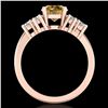 Image 4 : 2.1 CTW Intense Fancy Yellow Diamond Solitaire Classic Ring 18K Rose Gold - REF-290N9Y - 37610
