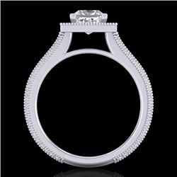 2 CTW Princess VS/SI Diamond Solitaire Micro Pave Ring 18K White Gold - REF-472A8X - 37181