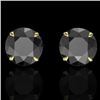 Image 1 : 4 CTW Black VS/SI Diamond Designer Inspired Stud Earrings 18K Yellow Gold - REF-125H5A - 21816
