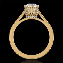 1.14 CTW VS/SI Diamond Art Deco Ring 18K Yellow Gold - REF-220F5N - 36829