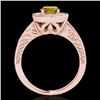 Image 2 : 1.5 CTW Certified Si/I Fancy Intense Yellow Diamond Solitaire Halo Ring 10K Rose Gold - REF-200K2W -