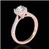 Image 2 : 1.5 CTW H-SI/I Certified Diamond Solitaire Halo Ring 10K Rose Gold - REF-177N6Y - 33259