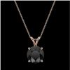 Image 4 : 2.09 CTW Fancy Black VS Diamond Solitaire Necklace 10K Rose Gold - REF-44W5F - 36812