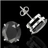 Image 2 : 18 CTW Black VS/SI Diamond Designer Stud Earrings 18K White Gold - REF-381A8X - 21695