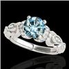 Image 1 : 1.2 CTW Si Certified Fancy Blue Diamond Solitaire Antique Ring 10K White Gold - REF-161W8F - 34680