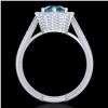 Image 4 : 1.33 CTW Fancy Intense Blue Diamond Solitaire Art Deco Ring 18K White Gold - REF-227H3A - 37957