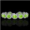 Image 1 : 27 CTW Peridot & Micro Pave VS/SI Diamond Bracelet 10K White Gold - REF-409A3X - 22693