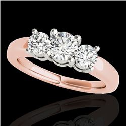 2 CTW H-SI/I Certified Diamond 3 Stone Solitaire Set 10K Rose Gold - REF-290W9F - 35440