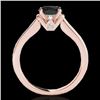 Image 2 : 1.5 CTW Certified VS Black Diamond Solitaire Ring 10K Rose Gold - REF-70M2H - 34929