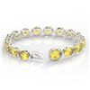 Image 4 : 78 CTW Citrine & Micro VS/SI Diamond Halo Designer Bracelet 14K White Gold - REF-212W8F - 22255