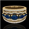 Image 1 : 2.25 CTW Sapphire & Micro Pave VS/SI Diamond Designer Ring 10K Yellow Gold - REF-71H3A - 20805