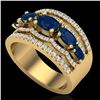 Image 2 : 2.25 CTW Sapphire & Micro Pave VS/SI Diamond Designer Ring 10K Yellow Gold - REF-71H3A - 20805