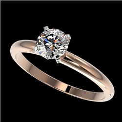 0.76 CTW Certified H-SI/I Quality Diamond Solitaire Engagement Ring 10K Rose Gold - REF-118W2F - 363