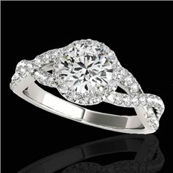 1.54 CTW H-SI/I Certified Diamond Solitaire Halo Ring 10K White Gold - REF-180A2X - 33787