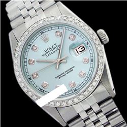 Rolex Men's Stainless Steel, QuickSet, Diamond Dial & Diamond Bezel - REF-521Y7X