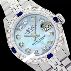 Rolex Ladies Stainless Steel, Diam Dial & Diam/Sapphire Bezel, Sapphire Crystal - REF-431T5K