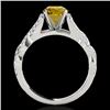 Image 2 : 1.5 CTW Certified Si/I Fancy Intense Yellow Diamond Solitaire Ring 10K White Gold - REF-180T2M - 352