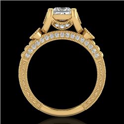 1.75 CTW Princess VS/SI Diamond Art Deco Ring 18K Yellow Gold - REF-445W5F - 37150